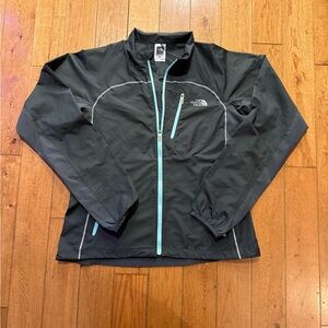 The North Face Women’s Black and Light Blue Windbreaker